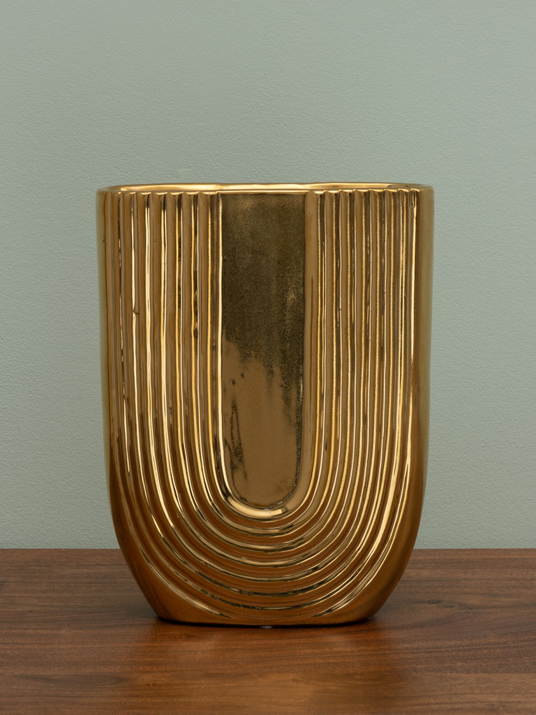 Ceramic golden vase Artdéco - 1