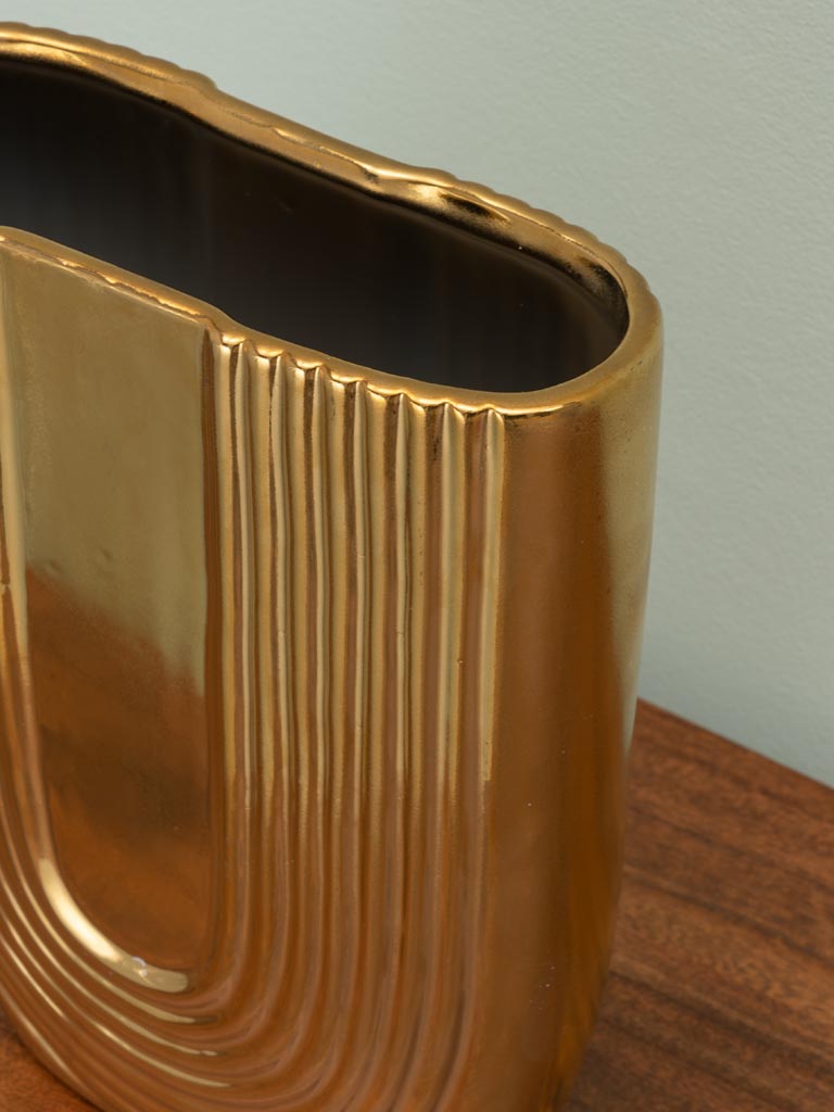 Ceramic golden vase Artdéco - 3