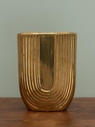 Ceramic golden vase Artdéco
