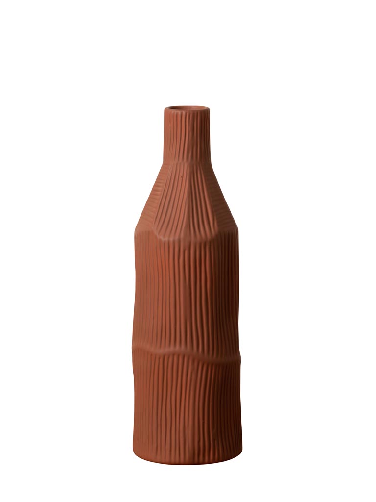 Vase terracotta ligné bouteille Abstract - 2