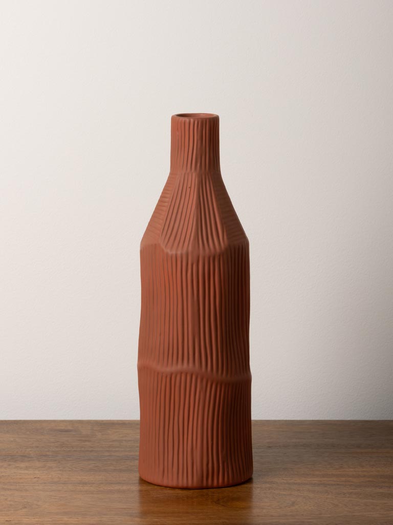 Terracotta bottle vase Abstract - 5
