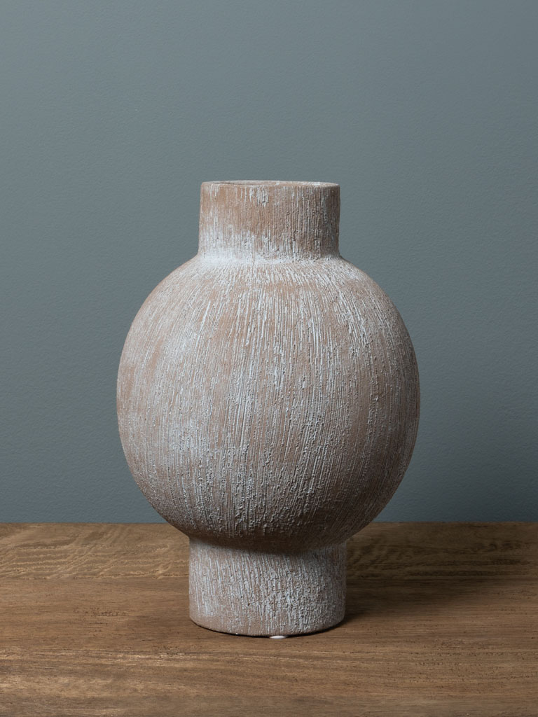 Vase boule verdigris texturé - 1