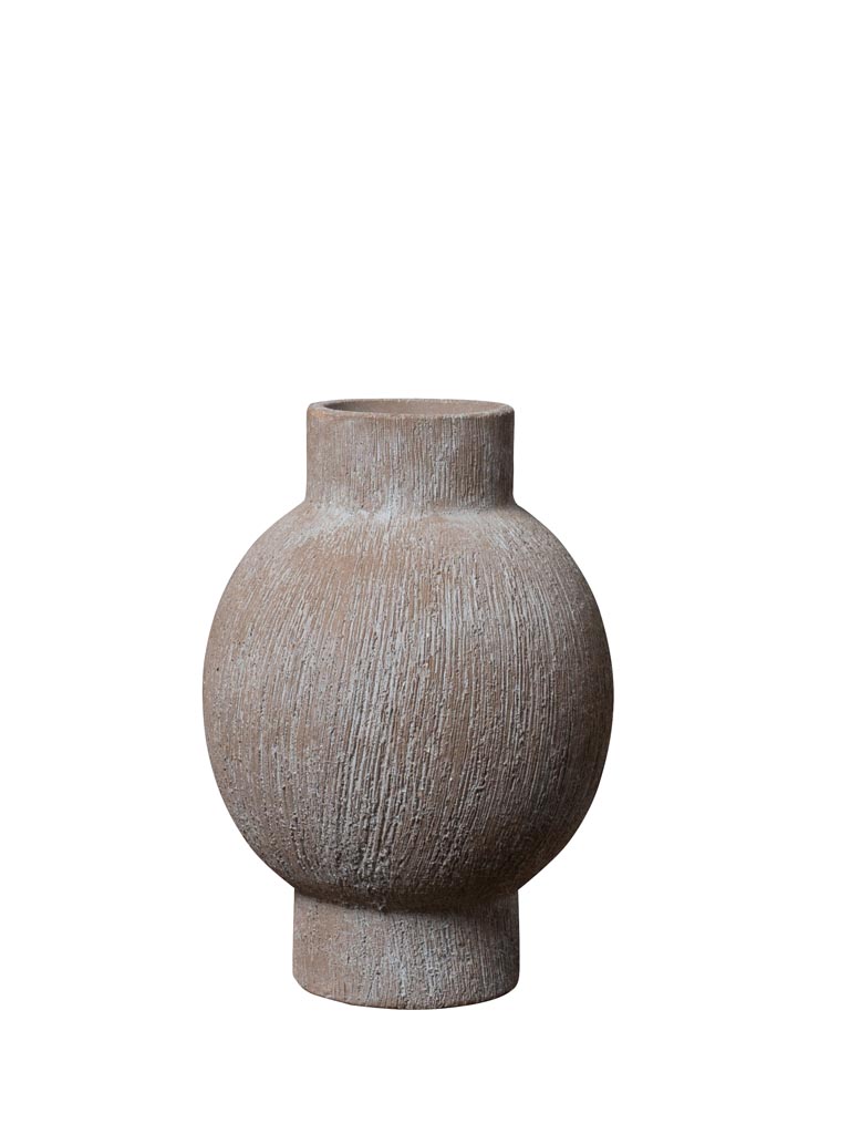 Small verdigris textured ball vase - 2