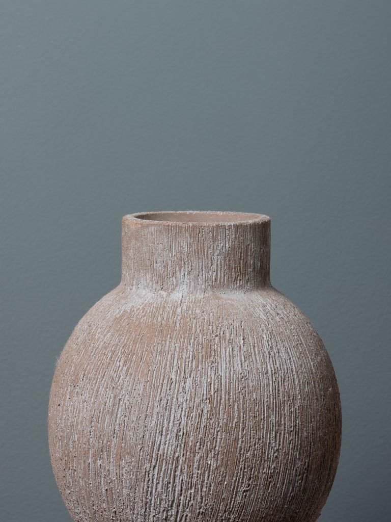 Small verdigris textured ball vase - 3