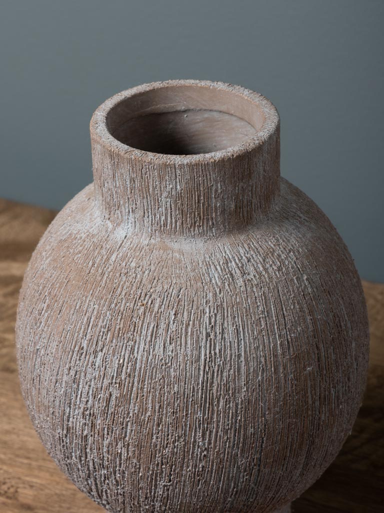 Small verdigris textured ball vase - 5
