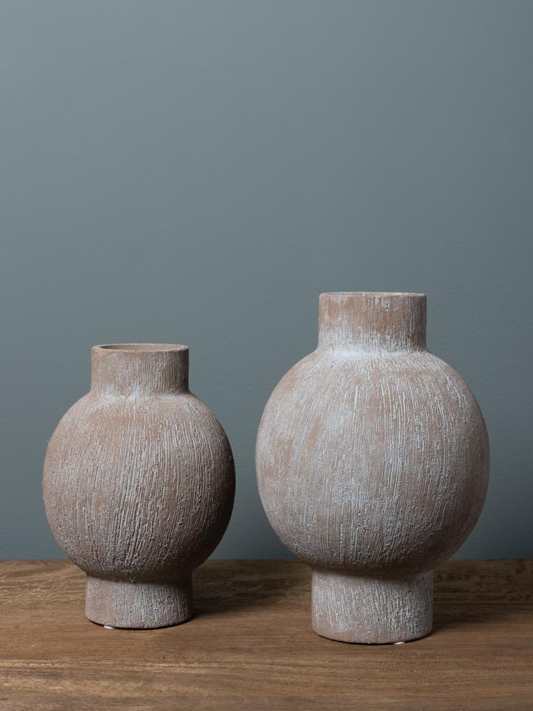 Small verdigris textured ball vase - 4