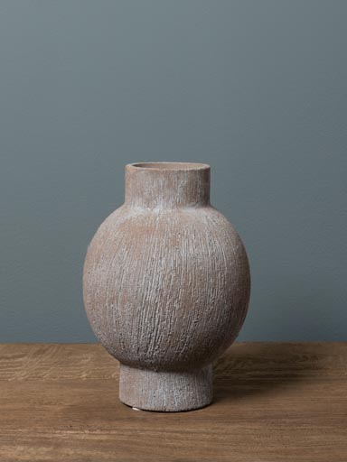 Small verdigris textured ball vase