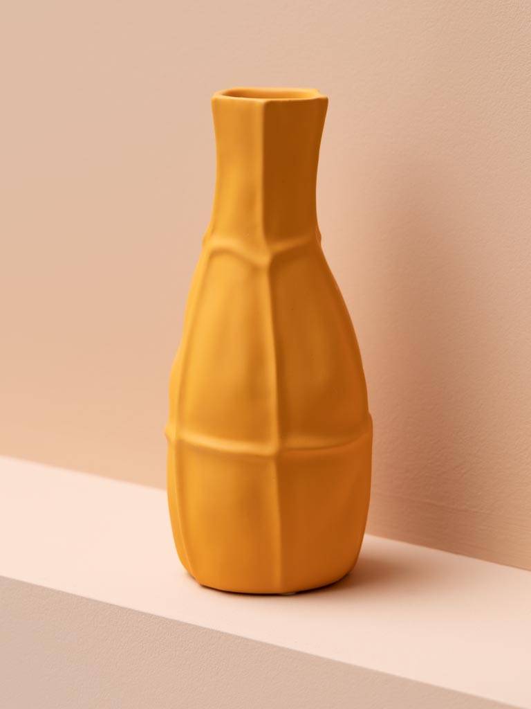 Vase bouteille jaune Abstract - 3