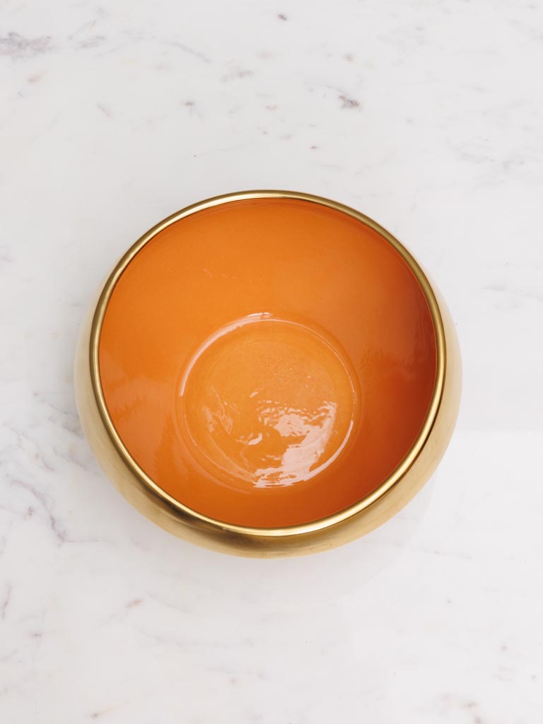 Orange & gold stoneware bowl Corfou - 3