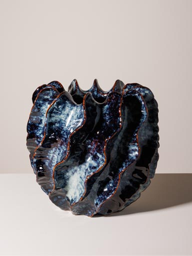 Large bluish vase Méandre