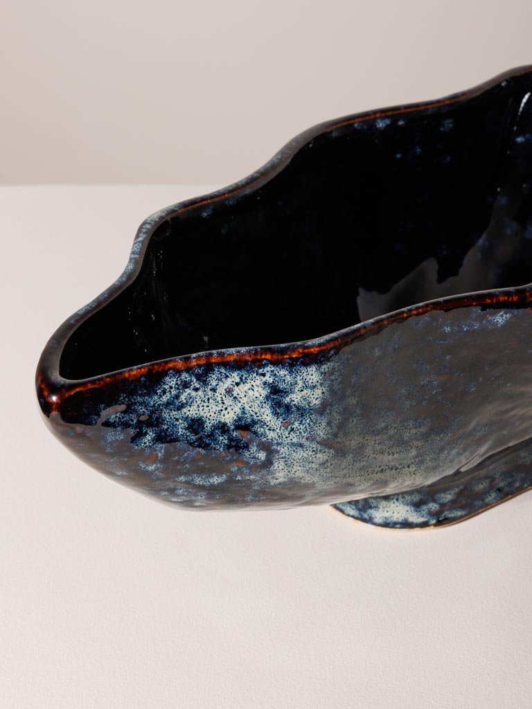 Large blue basket wavy Méandre - 7