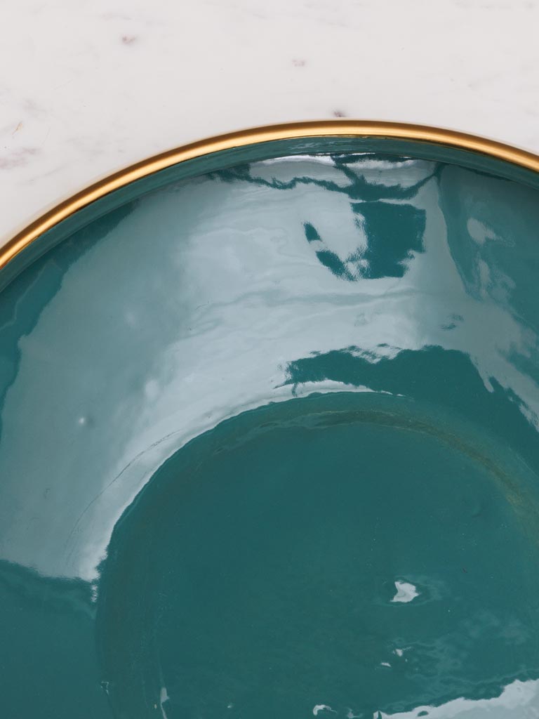 Green & gold stoneware bowl Corfou - 3