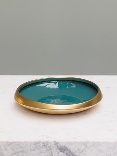 Green & gold stoneware bowl Corfou