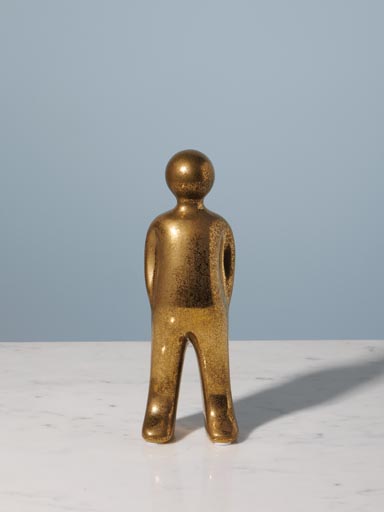 Personnage en grès doré Human