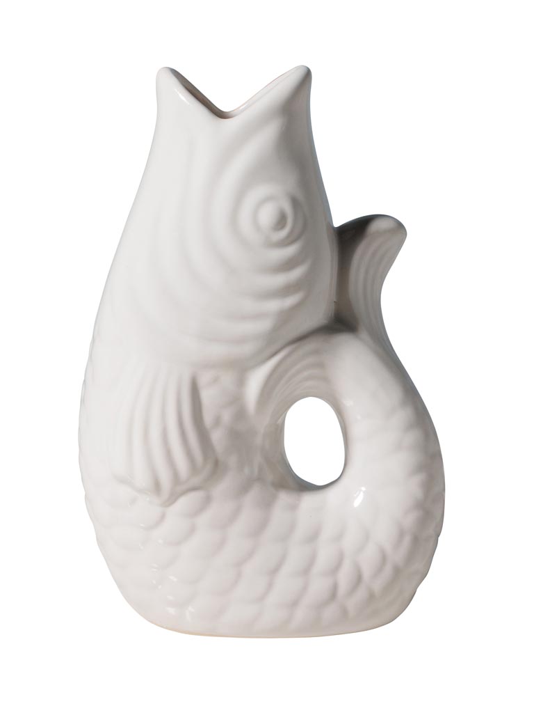 Small white fish vase - 2