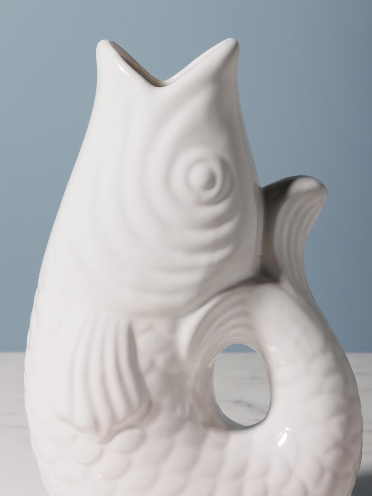 Small white fish vase - 3