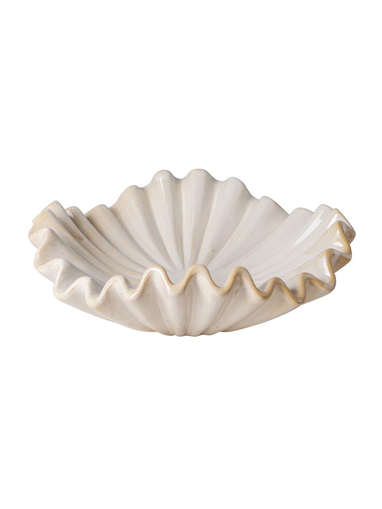 Small beige stoneware fruit bowl Médusa - 2