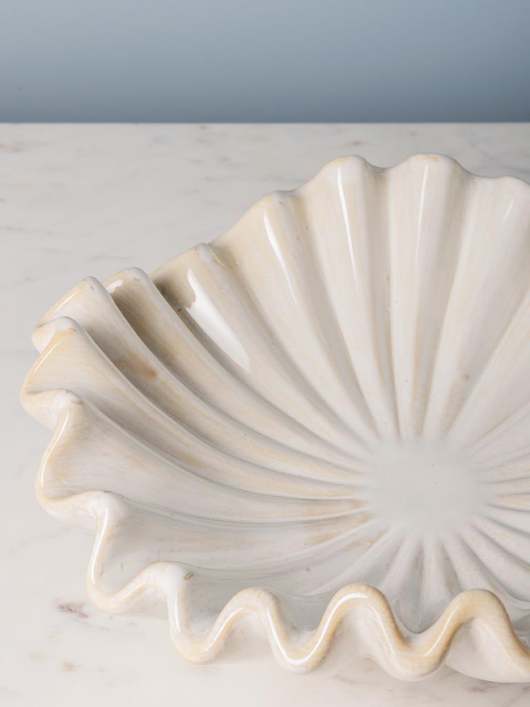 Small beige stoneware fruit bowl Médusa - 3