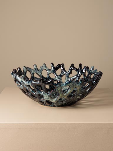 Stoneware fruit bowl Coral