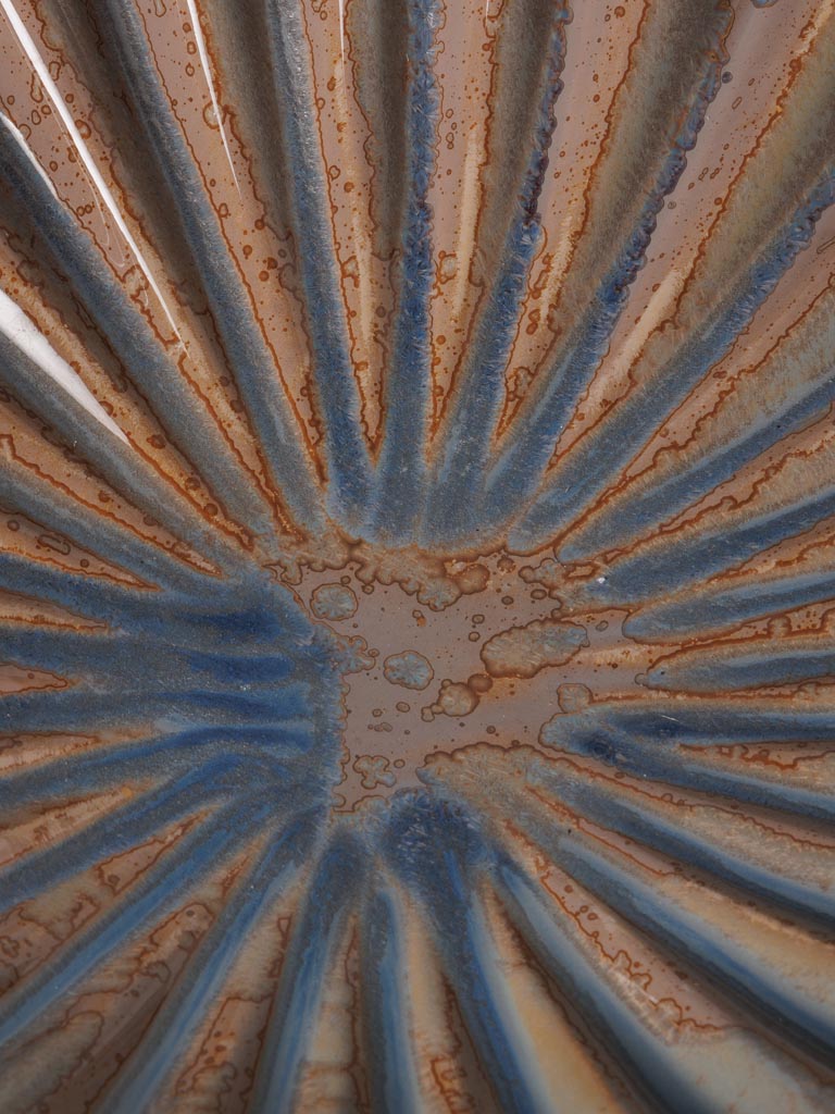 Large grey blue stoneware fruit bowl Médusa - 4