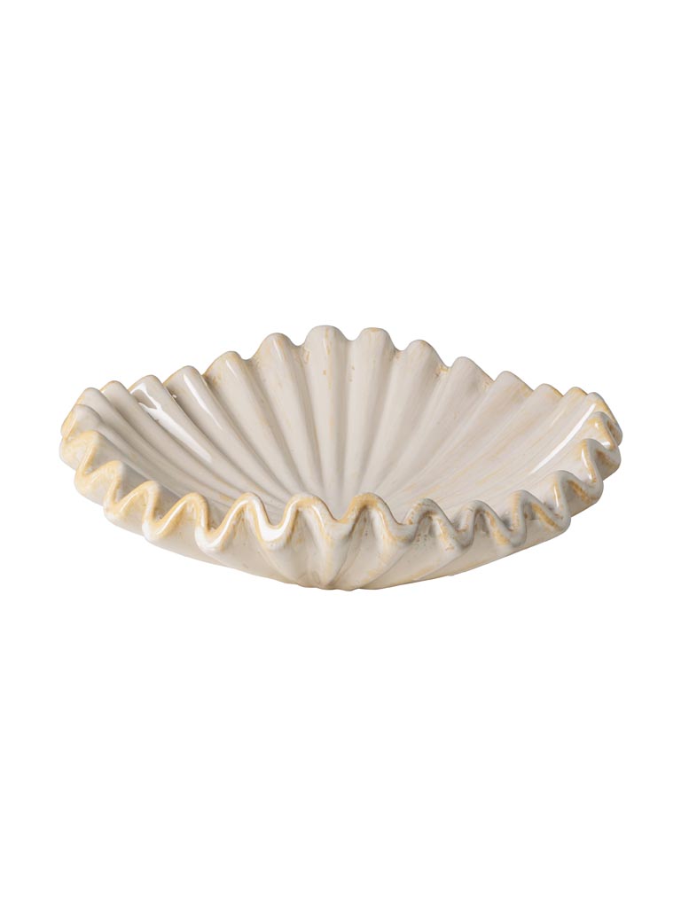 Large beige stoneware fruit bowl Médusa - 2