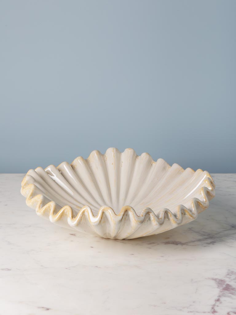Large beige stoneware fruit bowl Médusa - 1