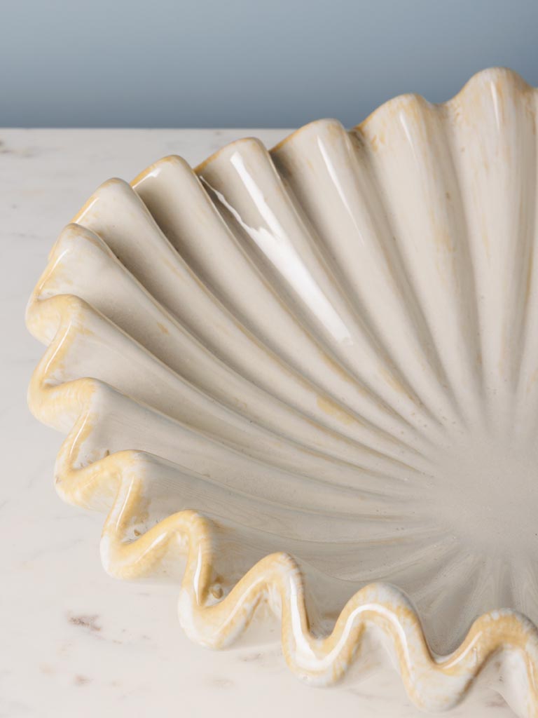 Large beige stoneware fruit bowl Médusa - 3