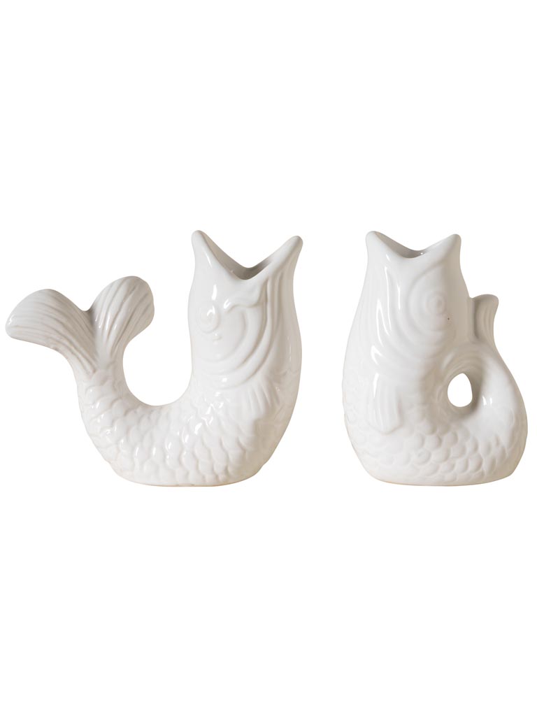 S/2 chandeliers poissons blanc - 2