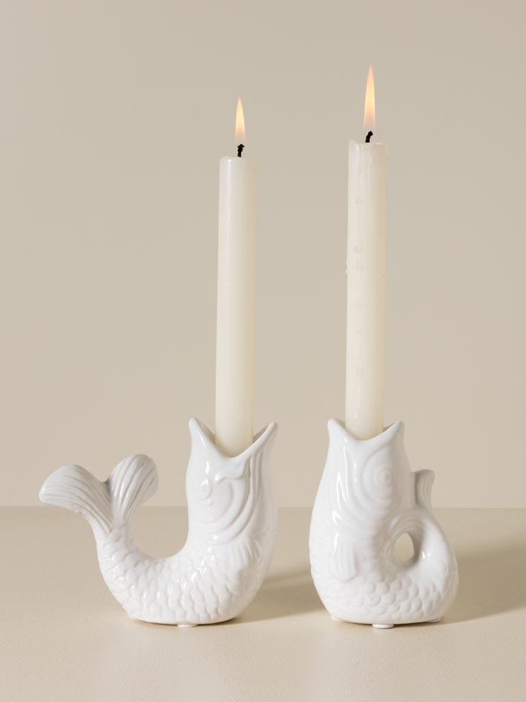 S/2 chandeliers poissons blanc - 1