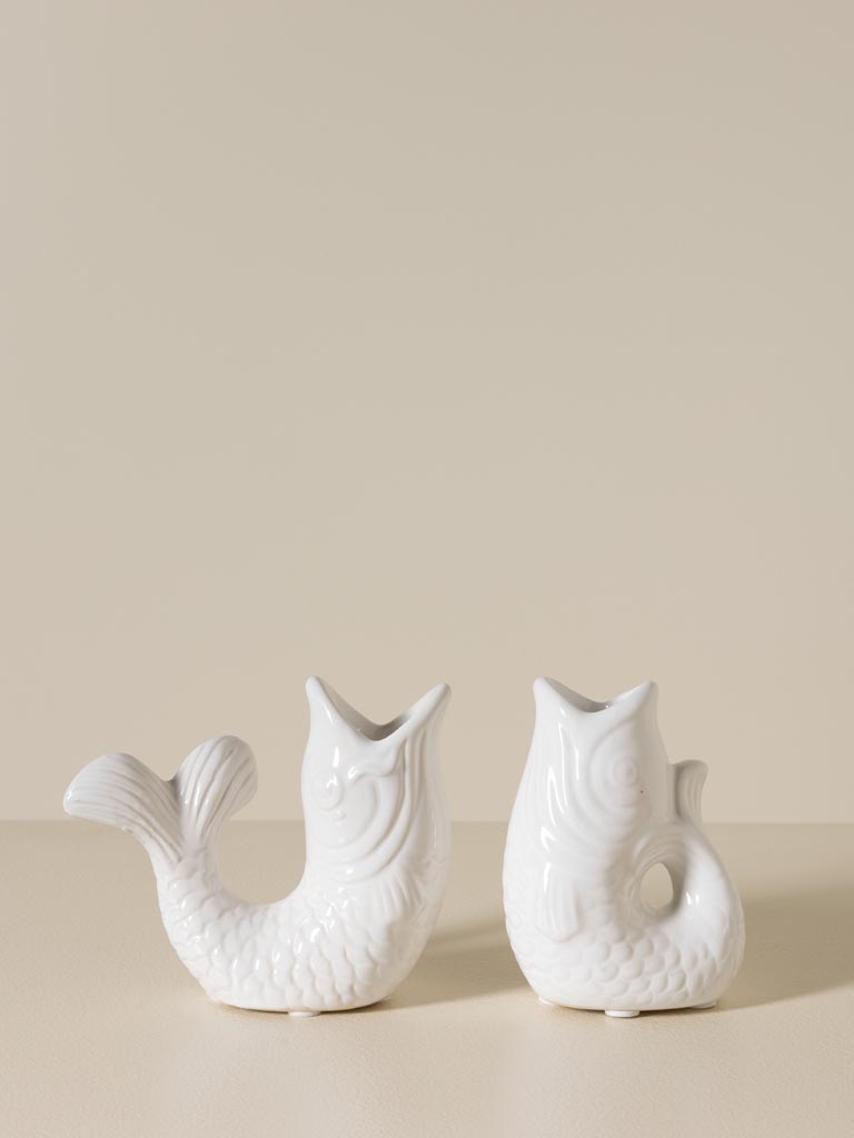 S/2 chandeliers poissons blanc - 3