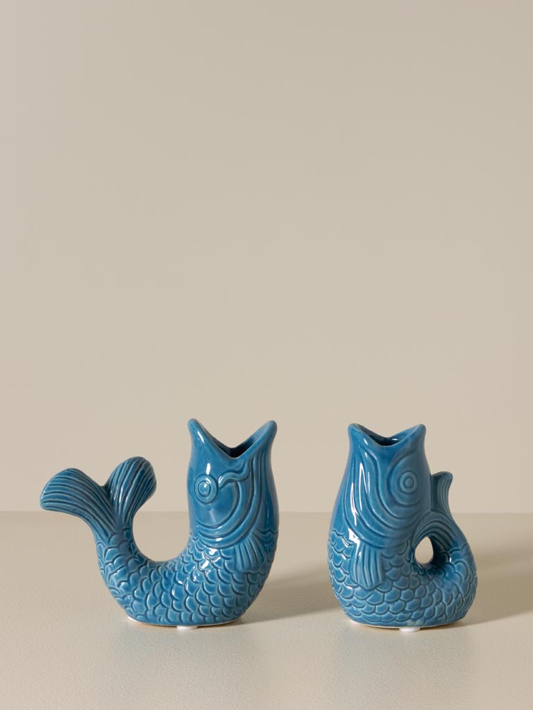 S/2 chandeliers poissons bleus - 3