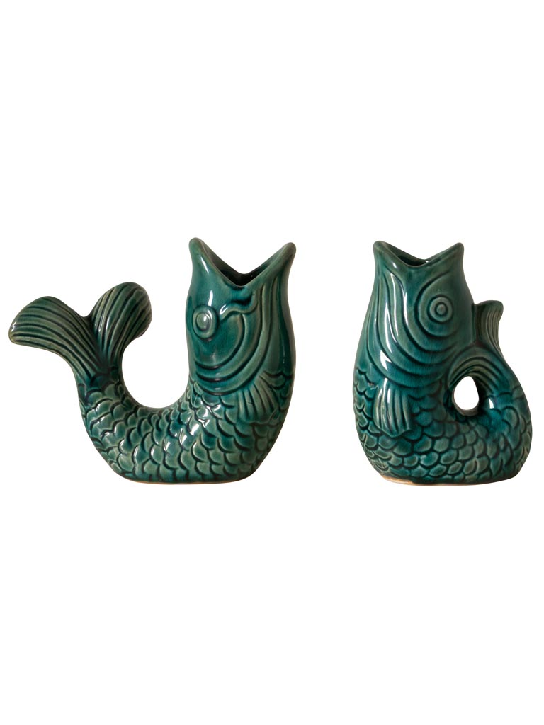 S/2 chandeliers poissons verts foncé - 2