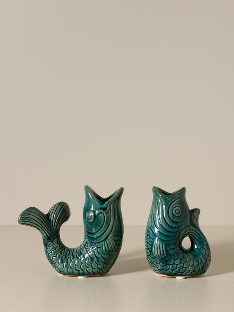 S/2 chandeliers poissons verts foncé - 3
