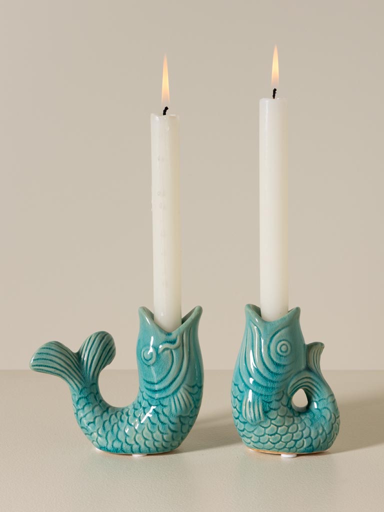 S/2 chandeliers poissons verts - 1