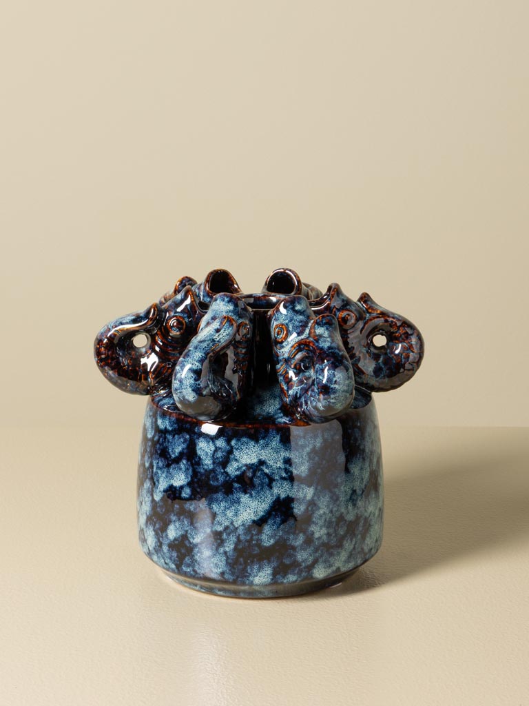 Petit vase et poissons Ecume - 1