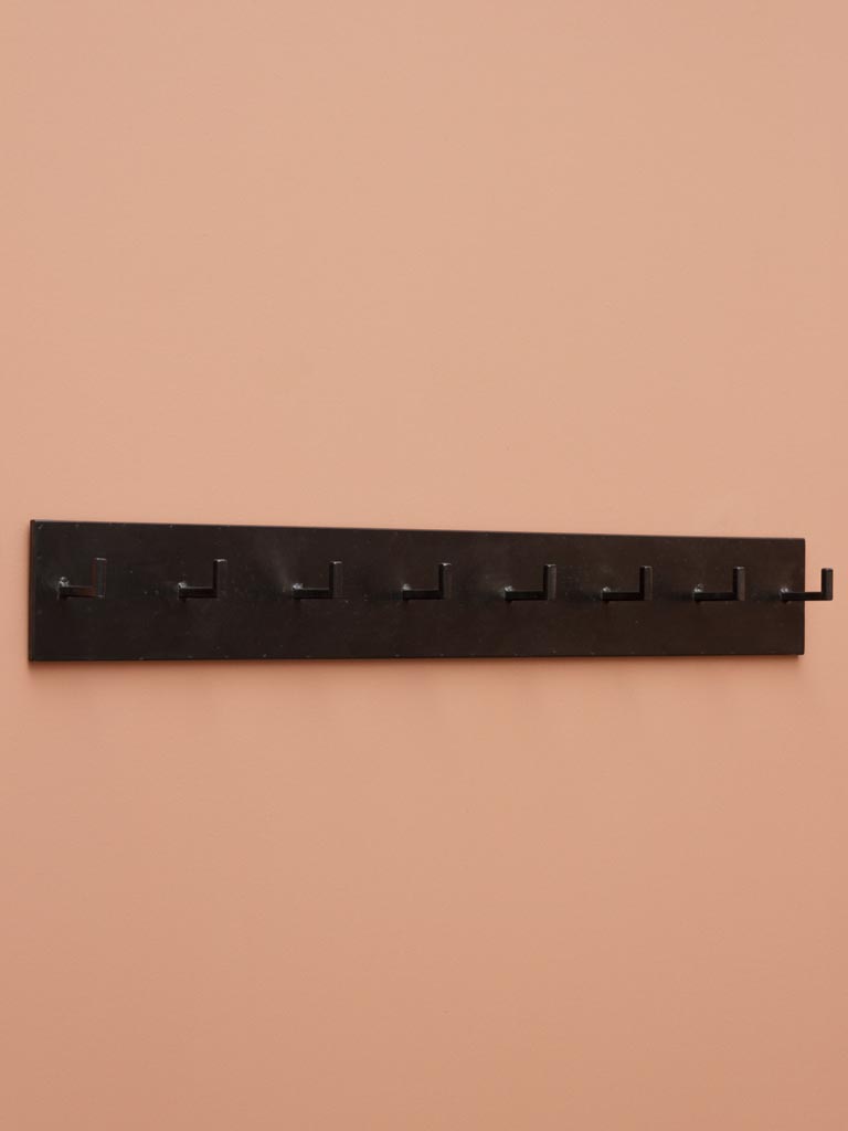 Modern black metal wall coat rack - 1