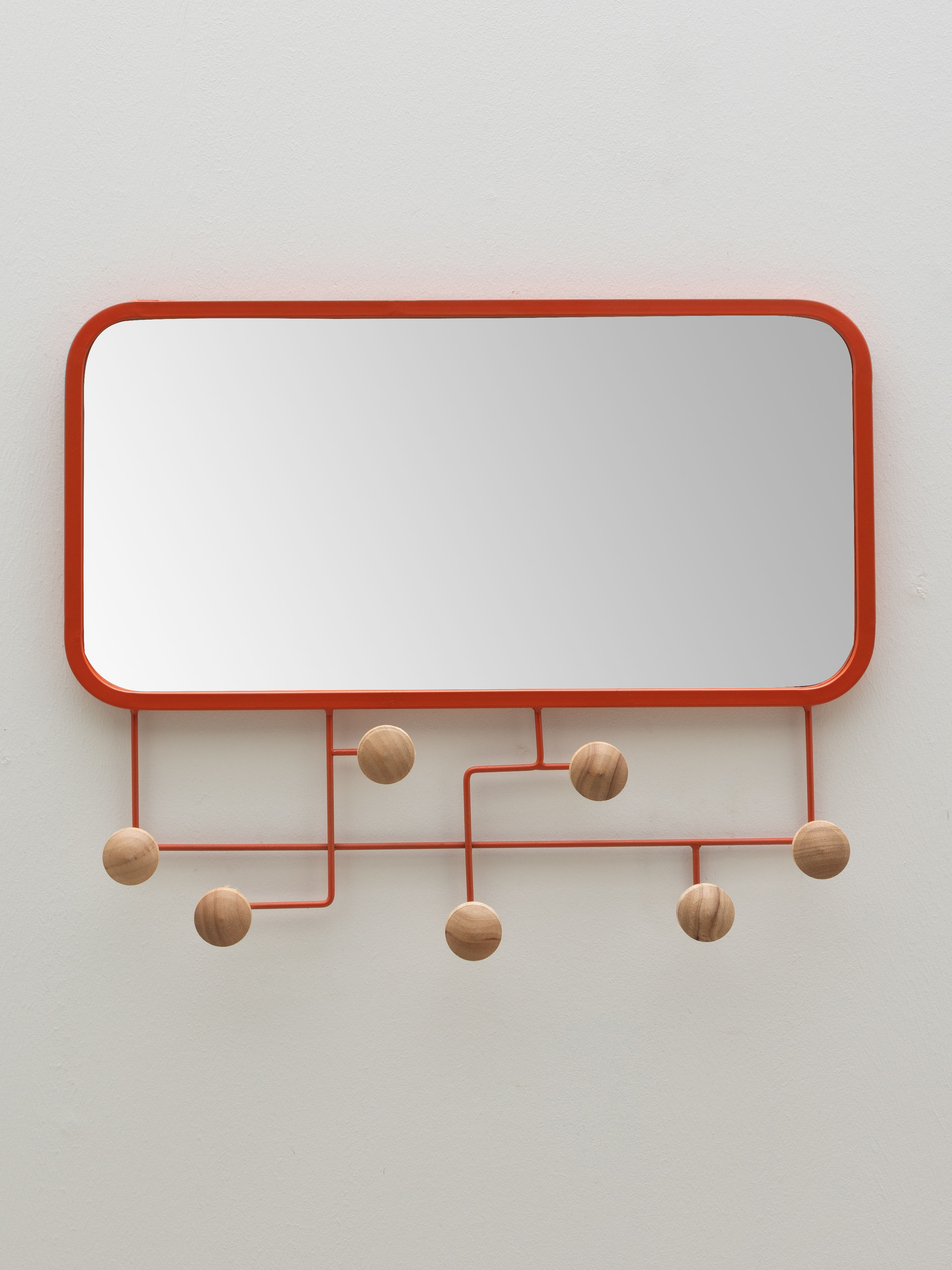 Orange mirror and coat rack buttons - 1