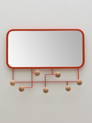 Orange mirror and coat rack buttons