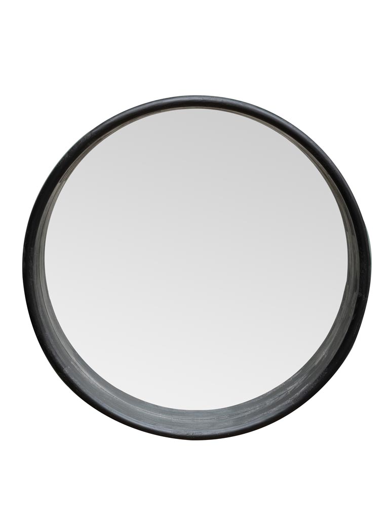 Round black wooden mirror - 2