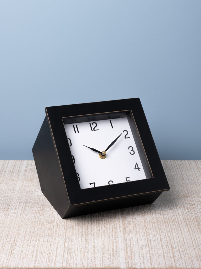 Square metal table clock - 1