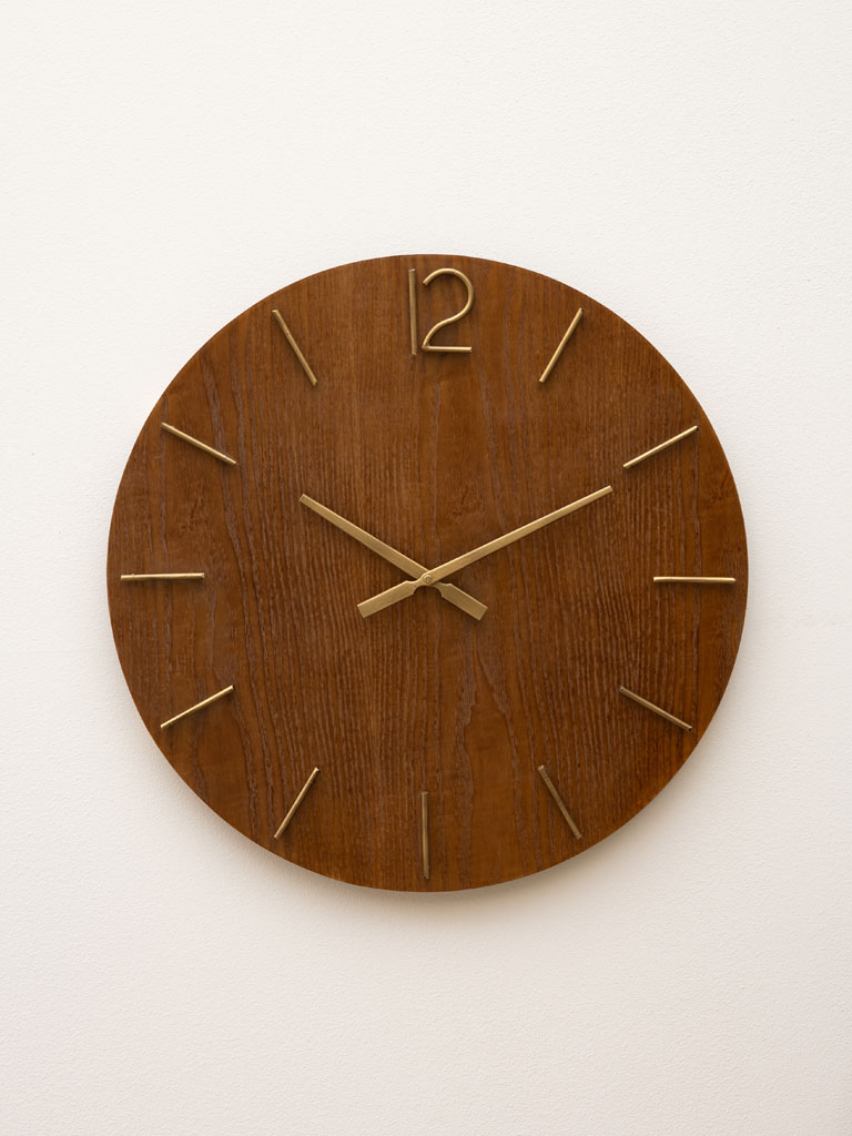 Wooden clock with sixties style numbers - 1