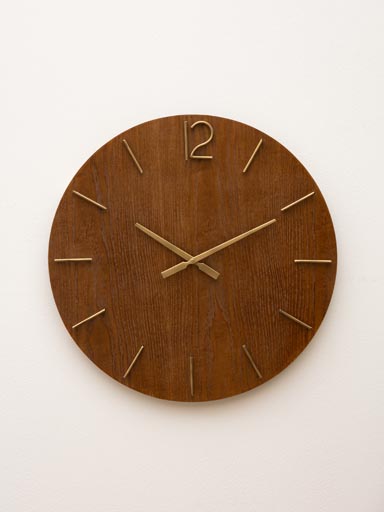 Horloge bois et chiffres Sixties
