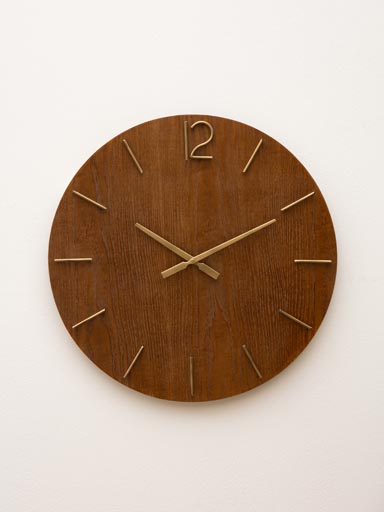 Wooden clock with sixties style numbers