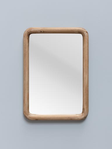 Wooden mirror with rounded corners