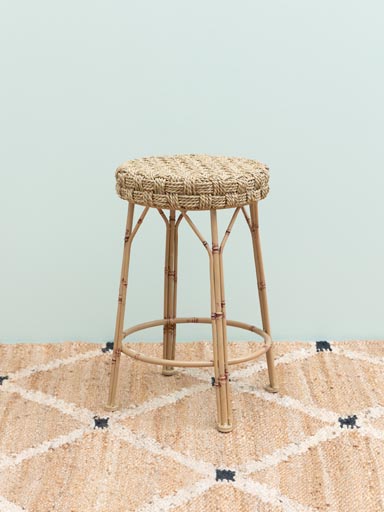Round stool bamboo style