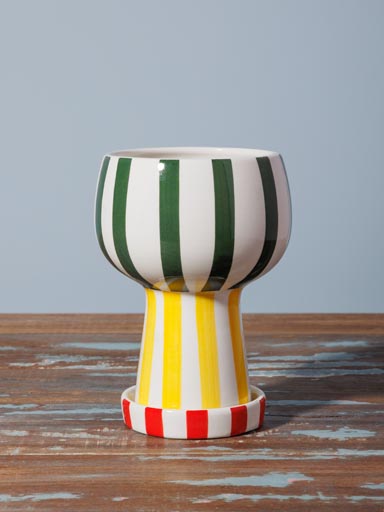 Striped tricolor vase Ippazio