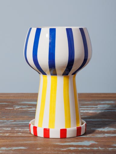 Striped tricolor vase Baccio