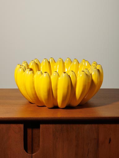 Large banana fruit basket in ceramic