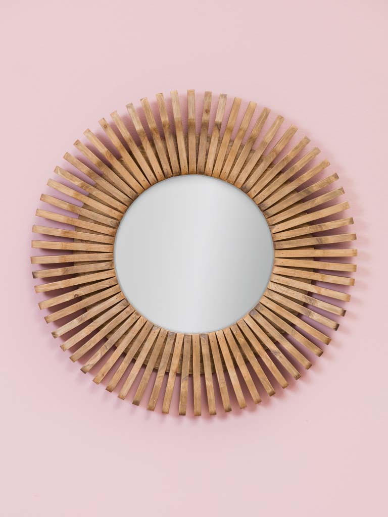 Round Souleiado mirror wooden strips - 1