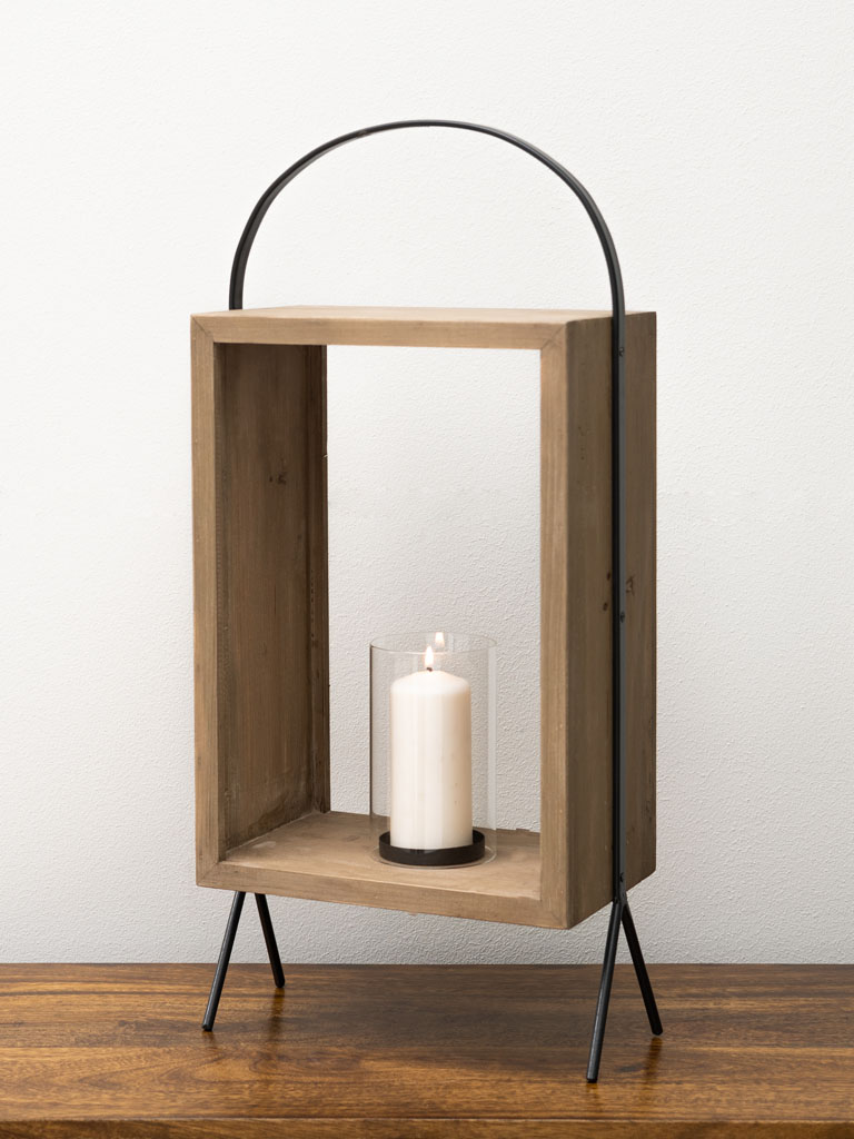 Wooden lantern rounded handle - 1